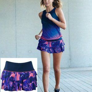 Nwt Lucky In Love Pleated tier tennis skort skirt XS purple violet blue ...